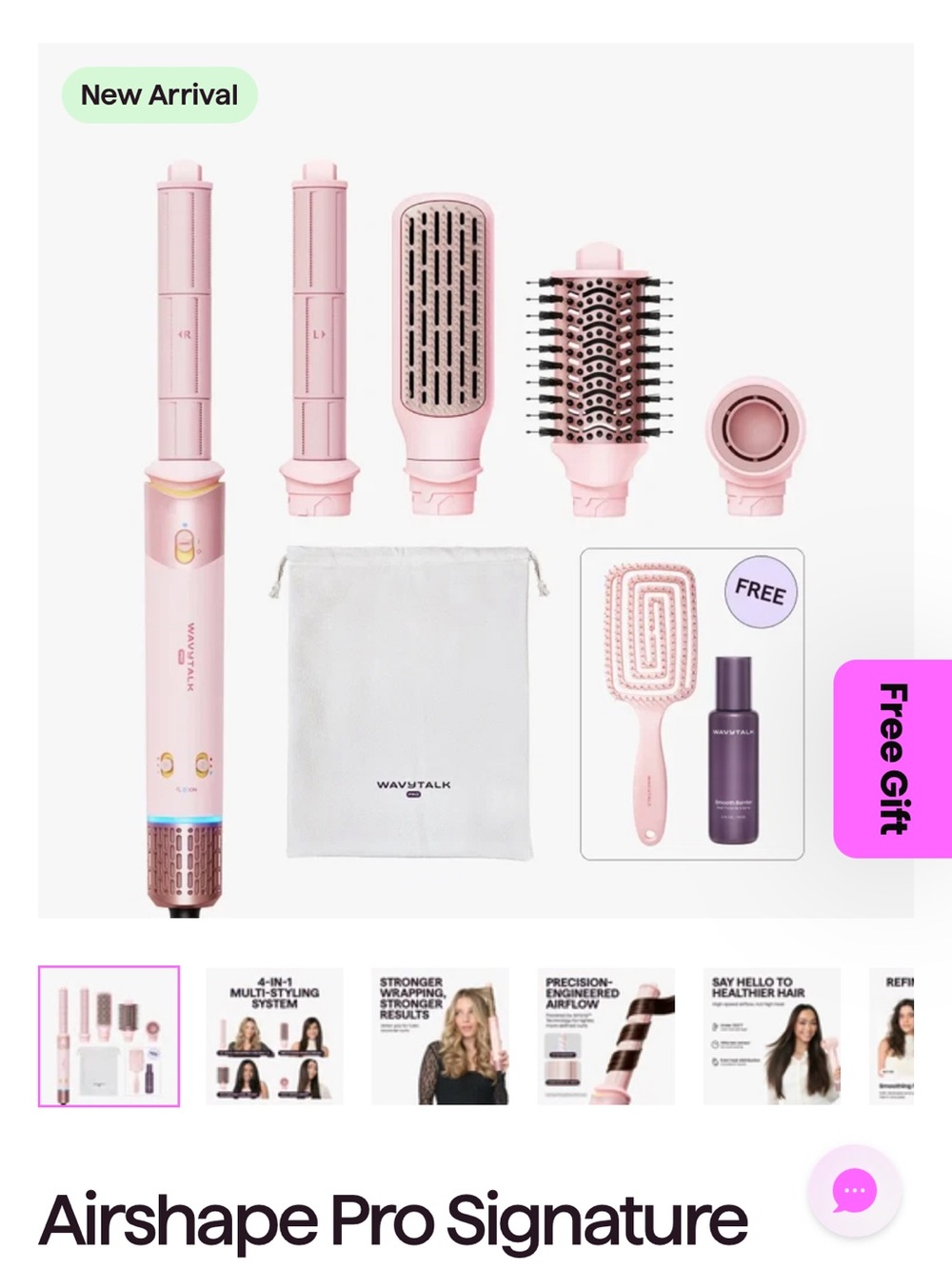 Wavytalk 4-in-1 Multi-Styling Hair Tool — Pink